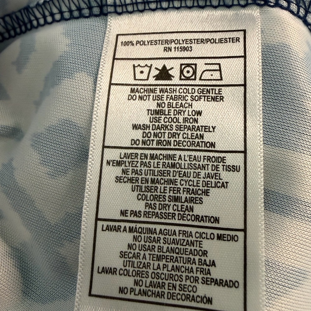 Bermuda Sands Quarter Zip Pullover Blue White Print Athletic Golf Top Medium - Picture 7 of 9